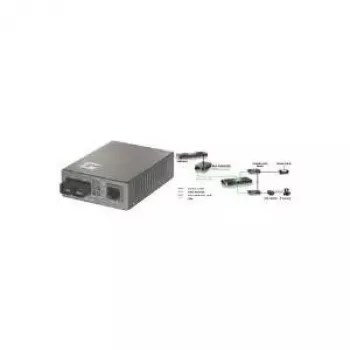 LevelOne RJ45 to SC Fast Ethernet Media Converter, Multi-Mode Fiber, 2km, PoE PD