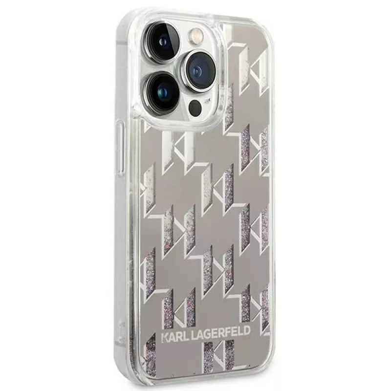Karl Lagerfeld KLHCP14XLMNMS iPhone 14 Pro Max 6.7 hardcase silver / silver Liquid Glitter Monogram