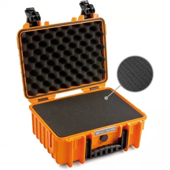 Tool Storage Case B&W Cases 3000/O/SI Orange Polypropylene Dust and Water Resistant