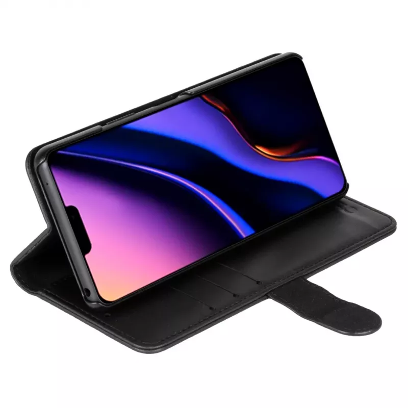 Phone wallet Krusell for Apple iPhone 12 Pro Max — black, folio case with card pocket