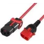 ACT Powercord C13 IEC Lock+ - C14 IEC Lock Dual Locking red 1 m, PC3612