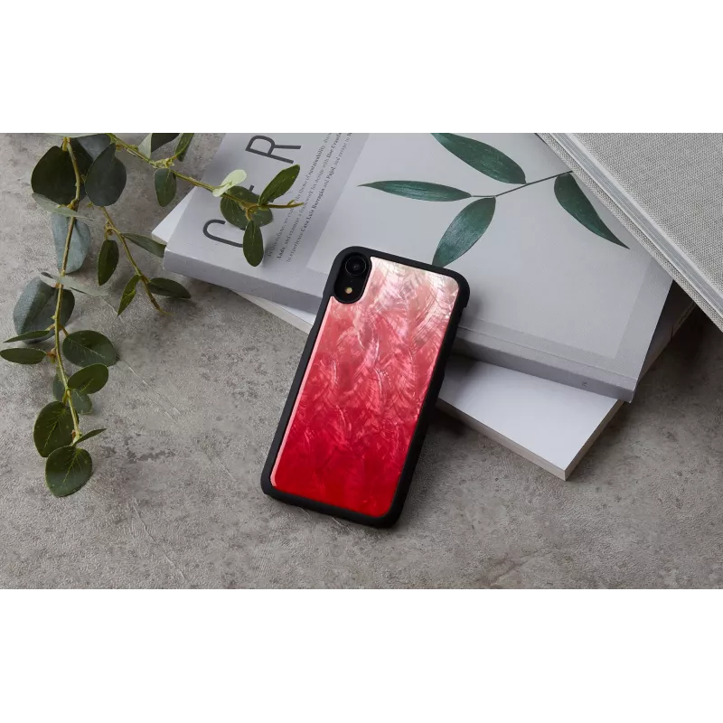 Phone case iKins for iPhone XR — pink lake and black two-tone protective cover