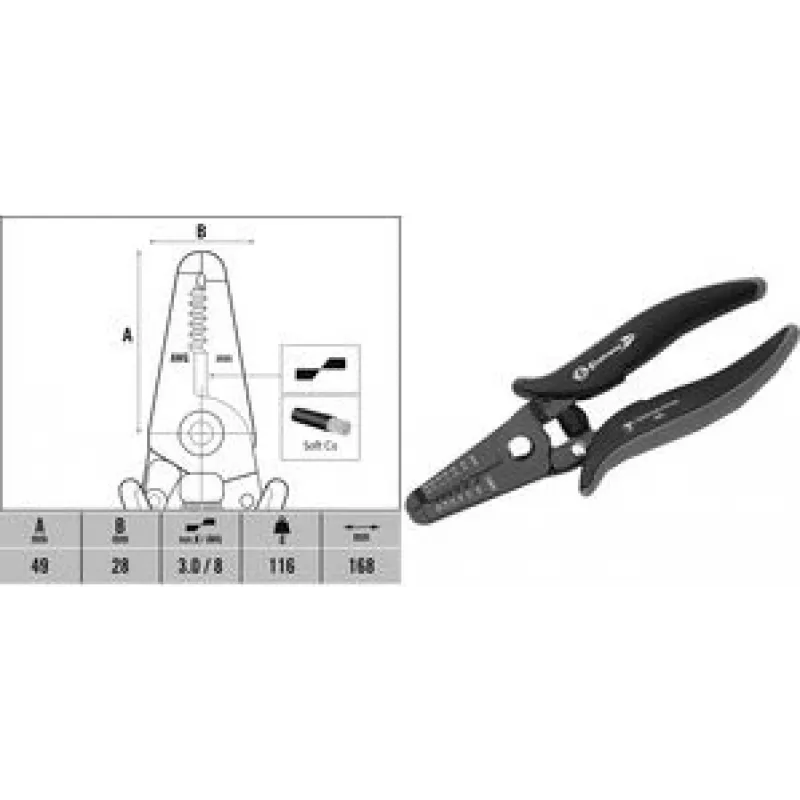 Wire stripper c.k tools T3895 ESD for 0.8–2.6 mm conductors