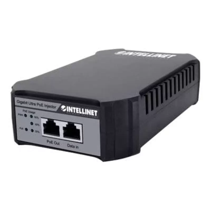 Intellinet Gigabit PoE++ Injector, One 95 W Port, IEEE 802.3bt (4PPoE) Compliant, Plastic Housing, Wall-mount Option