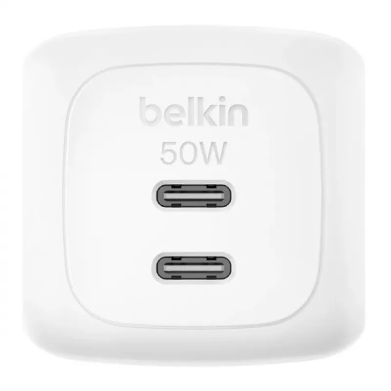 Belkin BoostCharge Pro - Power Supply - GaN - 50 Watt - Fast Charge - 2 Output Ports (2 x USB-C)