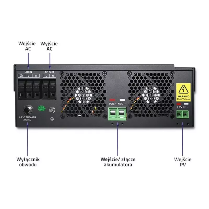 Off-grid inverter Qoltec 53887 solar inverter 10 kVA Lithium Polymer Black