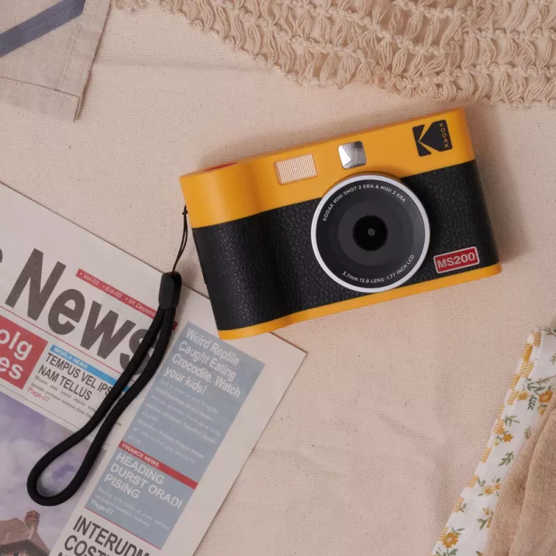 Instant camera Kodak Mini Shot 2 Era — portable instant photo camera with built-in printer, black