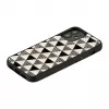 Protective phone case iKins for Apple iPhone 12 mini, pyramid texture, black