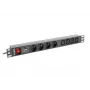 Power distribution unit LANBERG PDU-04E04I-0200-IEC-BK — 1U, 4 Type E outlets, 2 m cable, 10 A, 220–250 V