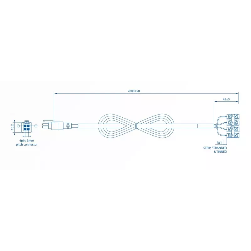 Internal power cable TELTONIKA PR2FK20M — 2 m, 4-pin ATX12V