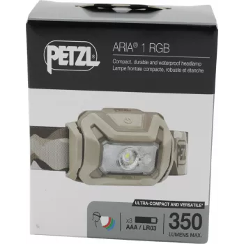 Headlamp Petzl ARIA® 1 RGB camo — Petzl E069BB01, rechargeable compact headlamp with RGB lighting