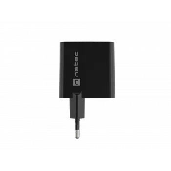 Wired Mobile Device Charger NATEC NUC-2143, 45W, USB-C PD 3.0 + USB-A QC 3.0, 110–240V, Black