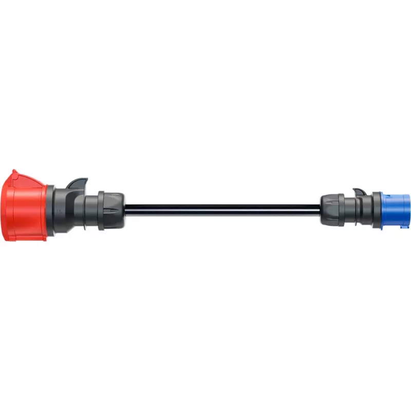 go-e Adapter Gemini flex 22 kW to CEE Blue 16 A - Black - straight - straight - IP55 - 22 kW - 16 A