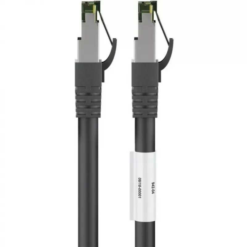 Goobay CAT 8.1 Patch Cable, S/FTP (PiMF), Black, 2 m - LSZH Halogen-Free, Copper AWG 24 (66722)