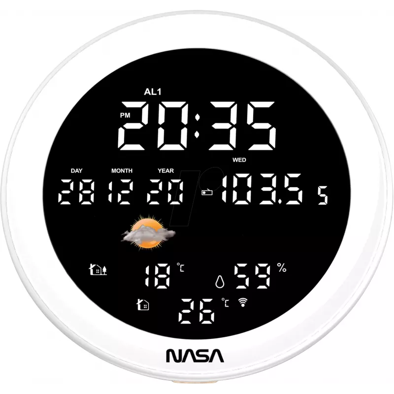 Nasa WSP1700 wood Weather Station/Speaker BT Ship