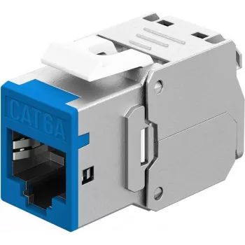 Goobay Keystone-Module RJ45 CAT 6A, STP, Slim, Blue (77944)