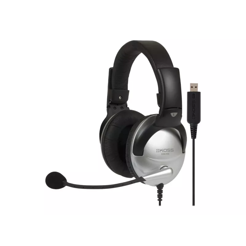 Koss SB45 USB Headset Wired headband Office/Call center Black, Silver