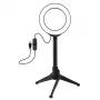 LED Ring Light 12cm with Tabletop Tripod Stand up to 21.8cm, USB