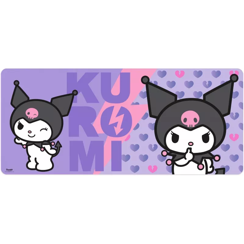 Mouse pad Kids Euroswan 80x30 cm Hello Kitty Kuromi, large rectangular gaming/desk mat