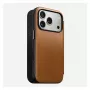 Folio phone case Nomad Modern Leather Folio for iPhone 17 Pro, leather + aluminium, 6.3 inch (16 cm), Tan, 3 card pockets