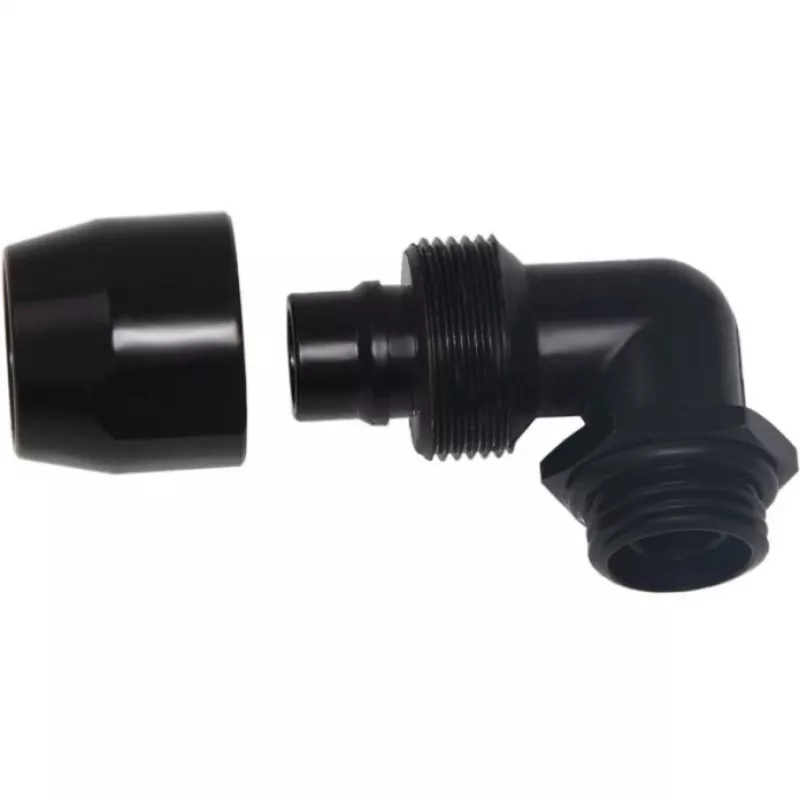 Alphacool HF Screw-In Fitting TPV Metal - 90° Rotatable 12,7/7,6mm - Black (17455)