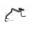Desk monitor mount GEMBIRD MA-DA3-03, 3-arm, gas spring, VESA 75–100x100, supports 3 displays up to 27 inch, max 18 kg, black