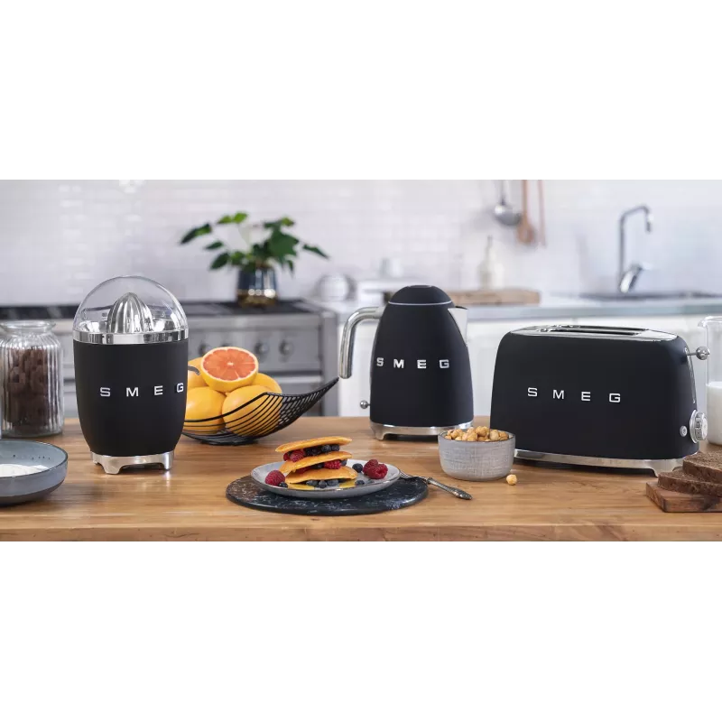 Toaster Smeg 50's Style TSF01BLMEU 2 Slice Black Stainless Steel