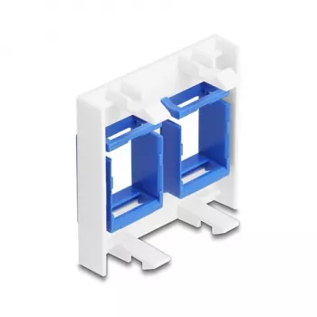 Snap-in frame accessory DELOCK 81557 — plastic keystone module frame, 45×45×17.5 mm, blue/white