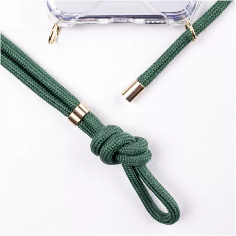 Phone necklace case Lookabe for iPhone 7/8 Plus — gold with green strap