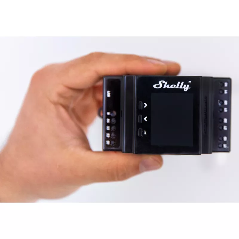 DIN-rail Relay Module Shelly 4-channel Pro 4PM Wi‑Fi, 4 channels, AC 110–240V, power & energy measurement, DIN mounting