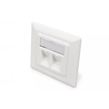 Digitus | Wallplate for Keystone Modules, German type, middle plate 50x50 mm, frame 80x80 mm | DN-93801-1