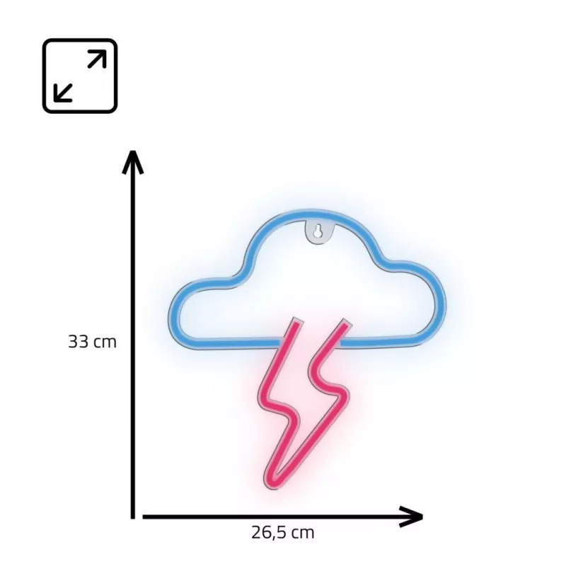 Neon Light MANTA SNL71BL Cloud with Lightning Blue‑Pink – decorative LED neon sign