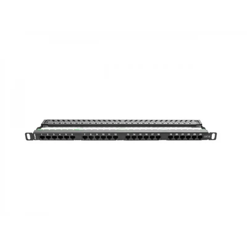 Lanberg PPU5-0024-B 24-Port Cat5e UTP 0.5U 19 inch Rackmount Patch Panel, Black
