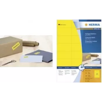 Self-adhesive label HERMA 4544 Rounded rectangle Yellow