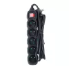 Power extension ESPERANZA ELK215K – 3 m cable, 5 Type E AC outlets, indoor, black
