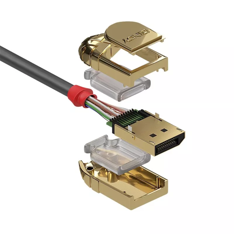 Lindy 20m DisplayPort 1.2 Cable, Gold Line, 20 m, DisplayPort, DisplayPort, Male, Male, 4096 x 2160 pixels