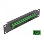 Fiber Optic Patch Panel DeLOCK 10 inch 12 Port SC Simplex green 1U black