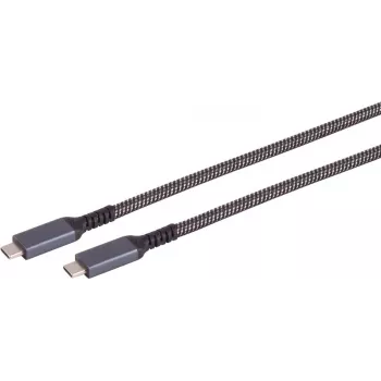 USB-C to USB-C cable ShiverPeaks 14-75004, USB 3.2 Gen 2 (10 Gbit/s), 1 m, black/white
