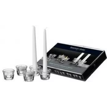 Candle Holder Ritzenhoff & Breker LUMI Glass Conical for Taper Candles, set of 15