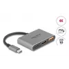 DeLOCK 61071 video cable adapter 0.1 m USB Type-C USB Type-C USB Type-A HDMI Grey