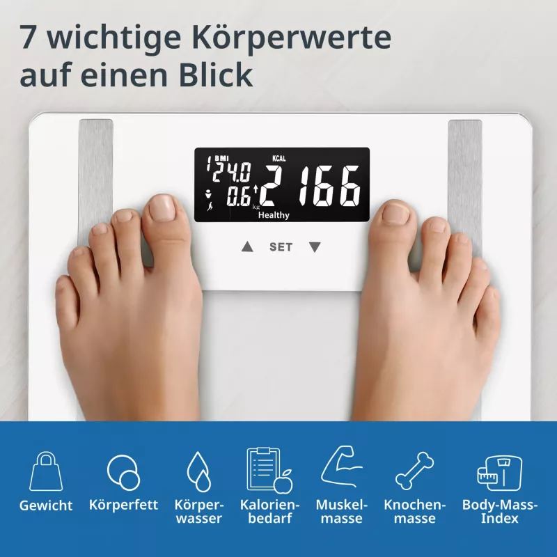 Body analysis scale ADE BA2300-2 with Bluetooth and body fat measurement