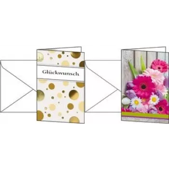 Greeting cards sigel DS106 Golden Bubble - pack of folded decorative cards