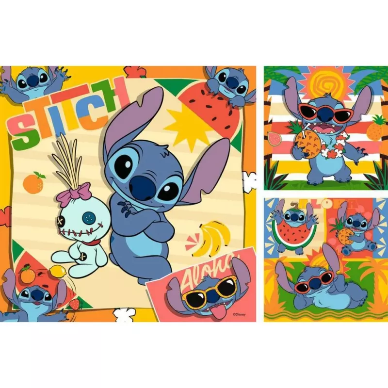 Children's puzzle Ravensburger Disney Stitch — 3 x 49 pieces, suitable for kids