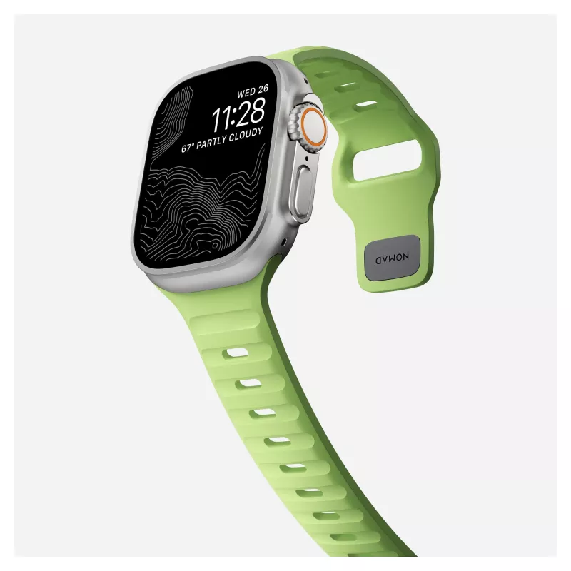 Band Nomad Sport Band Light Green Rubber — width 21.5 mm, wrist 160–195 mm
