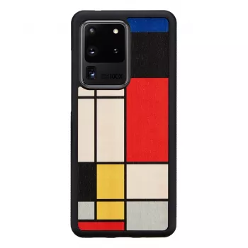 Phone case man and wood for Galaxy S20 Ultra — wood black protective cover