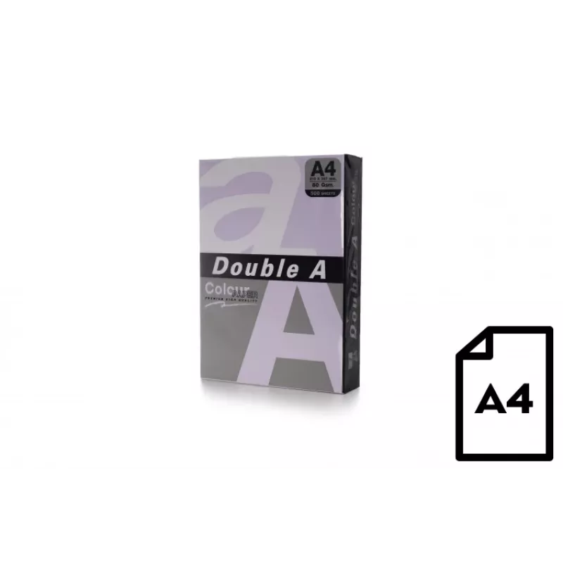 Colour paper Double A, 80g, A4, 500 sheets, Levender