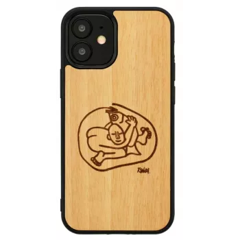 Protective phone case Man and Wood for iPhone 12 mini — child fish design