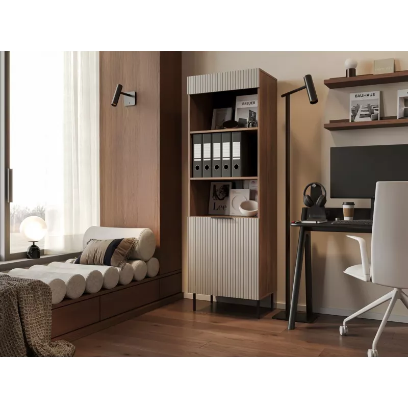 Cama 3 ALMERA bookcase 60x42x185 walnut/cashmere