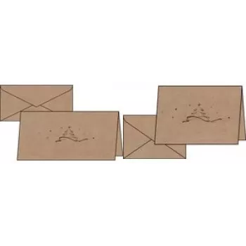 Greeting card Sigel DS070, kraft cardboard 225 g/m², blank interior, folded