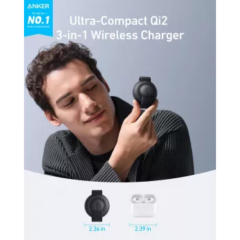 Charger Anker B25M8H11 Wireless Fast Charging Indoor Black